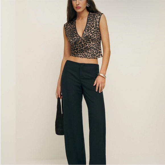 Reformation Leopard Print Crop Top - Picture 4 of 5